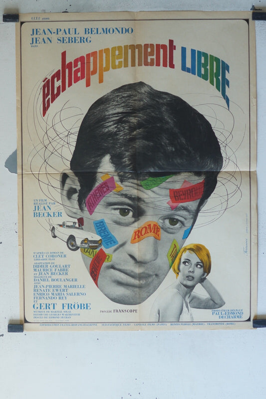 ECHAPPEMENT LIBRE MOVIE POSTER ORIGINAL (60X80) Jean Seberg , Enrico Maria Sale