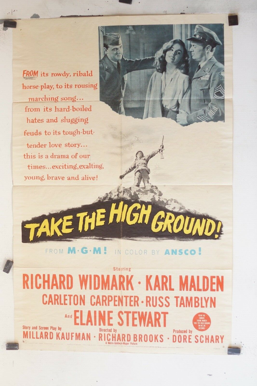  TAKE THE HIGH GROUND ! MOVIE POSTER ORIGINAL (69x103) Richard Brooks 