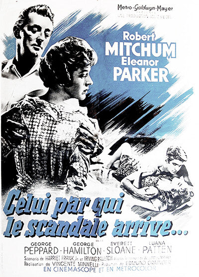 CELUI PAR QUI LE SCANDALE ARRIVE… movie poster ORIGINAL 60x80 Robert Mitchum 