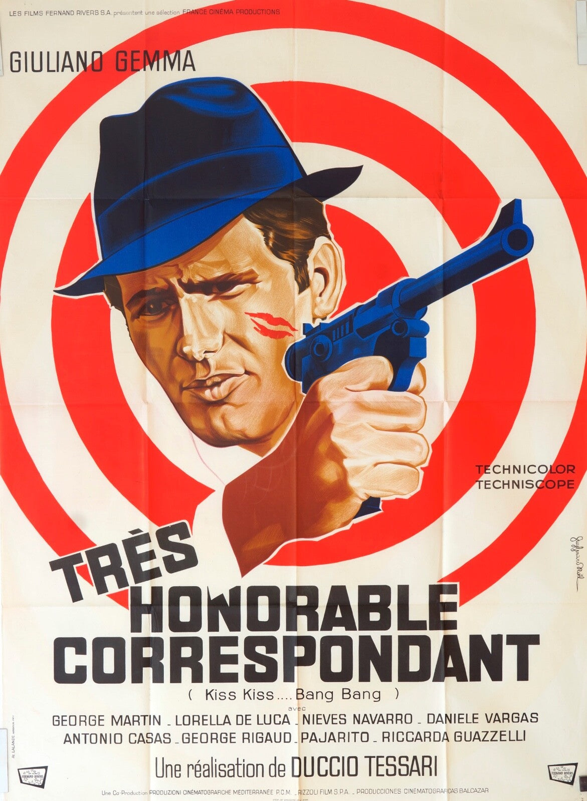 TRÈS HONORABLE CORRESPONDANT MOVIE POSTER ORIGINAL 120x160 GIULIANO GEMMA