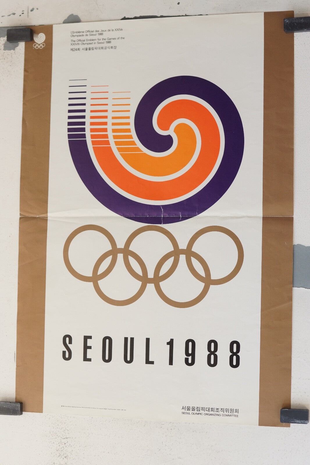 SEOUL « LES JEUX OLYMPIQUES » 1988 POSTER ORIGINAL (40X60)
