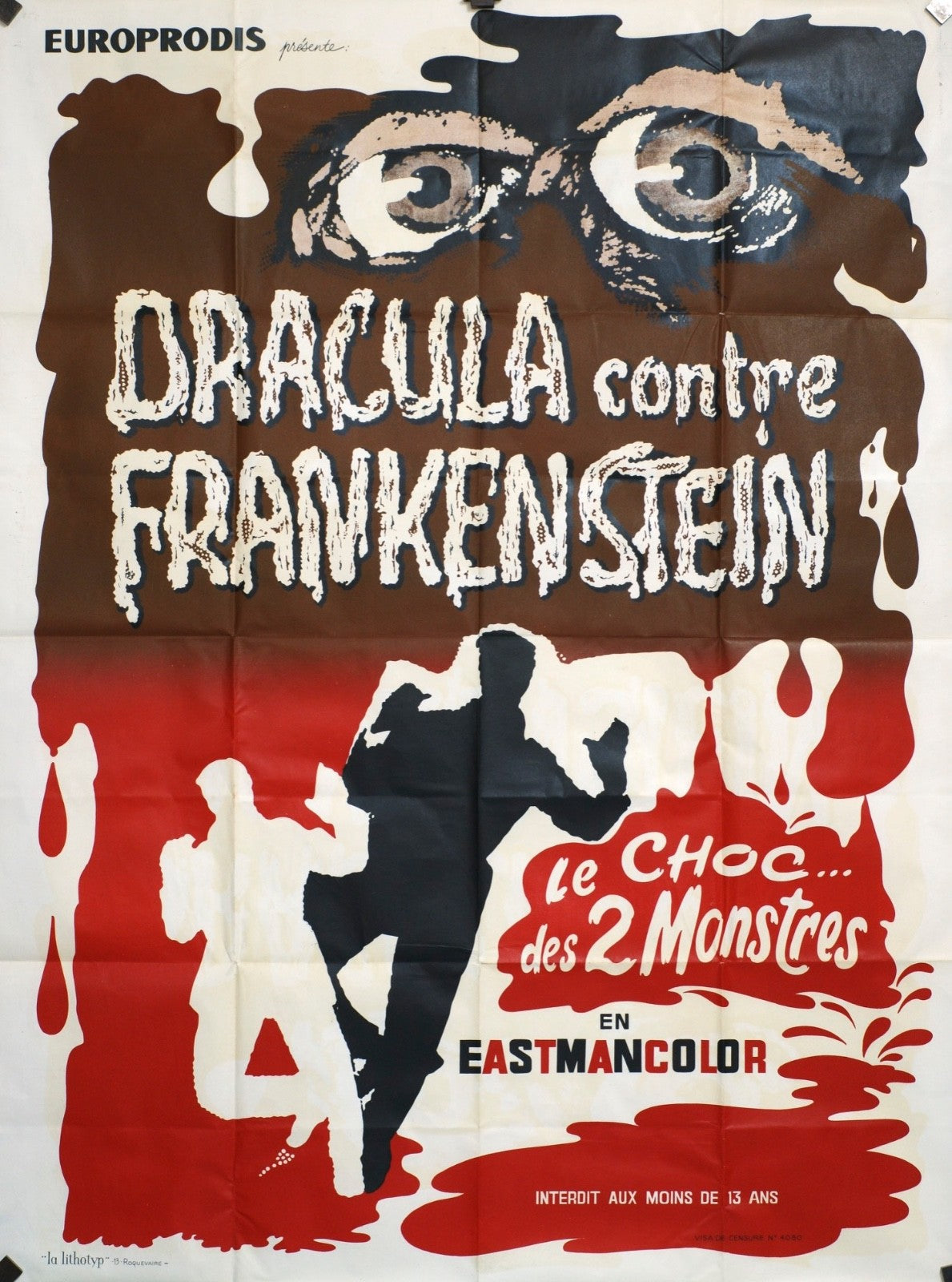 DRACULA CONTRE FRANKENSTEIN MOVIE POSTER ORIGINAL 120x160