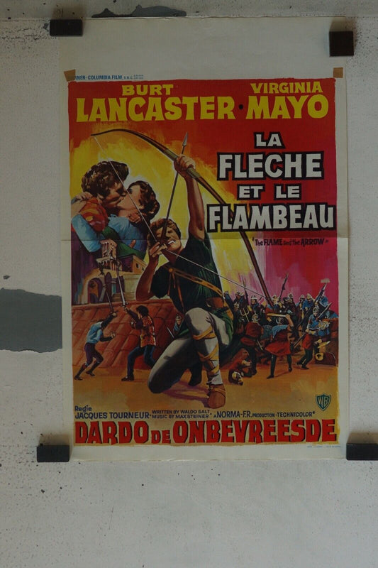 LA FLECHE ET LE FLAMBEAU MOVIE POSTER ORIGINAL (55X37) BURT LANCASTER