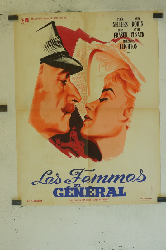 LES FEMMES DU GÉNÉRAL MOVIE POSTER ORIGINAL (60X80) PETER SELLERS – DANY ROBIN