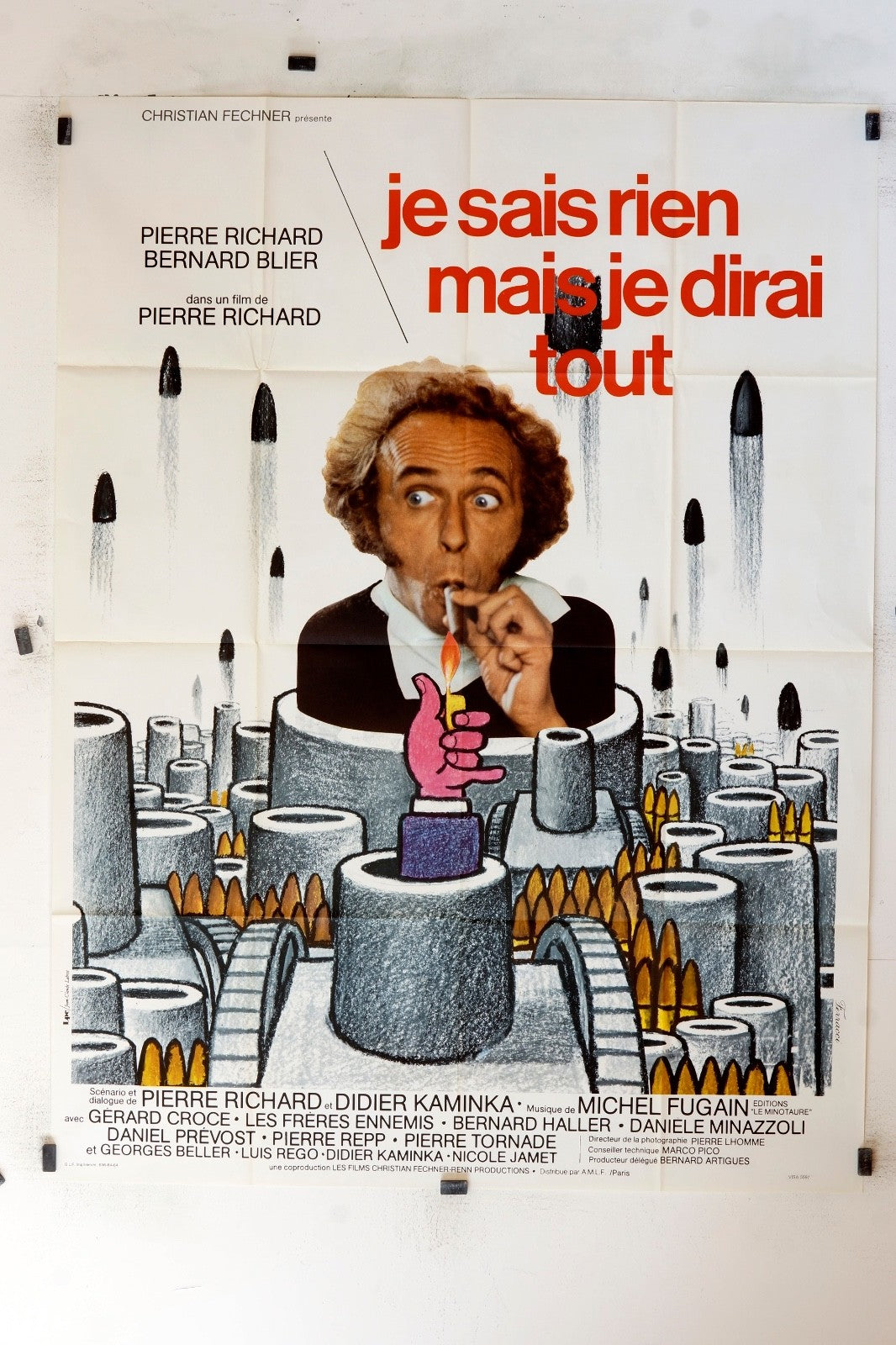 JE SAIS RIEN MAIS JE DIRAI TOUT PIERRE RICAHRD ORIGINAL MOVIE POSTER 120x160