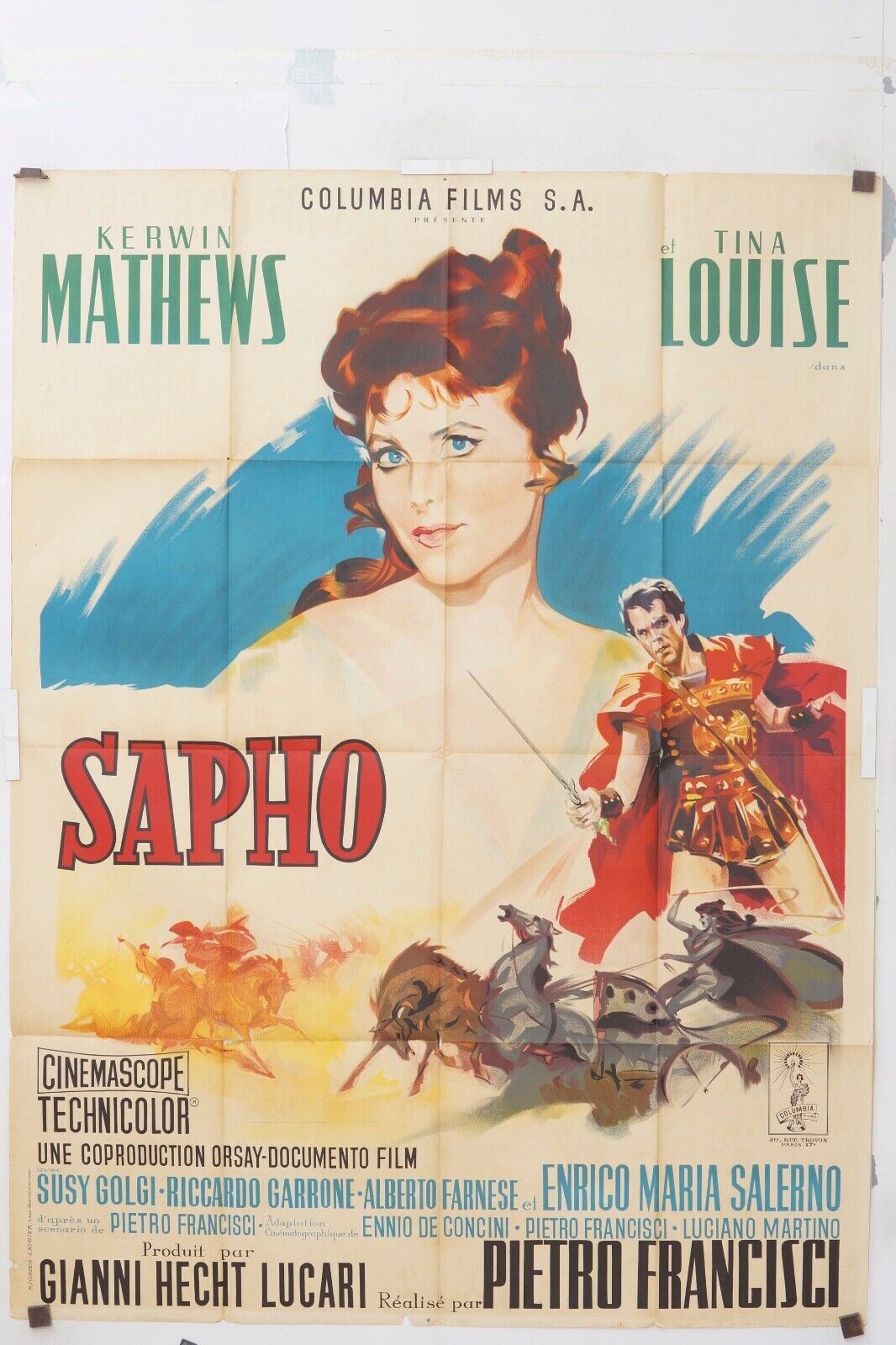 SAPHO, KERWIN MATHEWS,  MOVIE POSTER ORIGINAL 120x160, TINA LOUISE