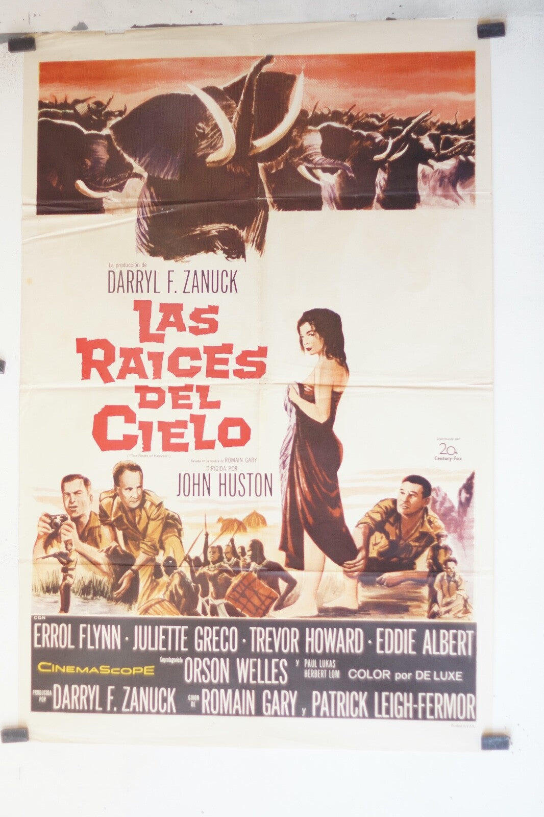 LAS RAICES DEL CIELO(70X100)ORIGINAL MOVIE POSTER ERROL FLYNN, - JULIETTE GRECO