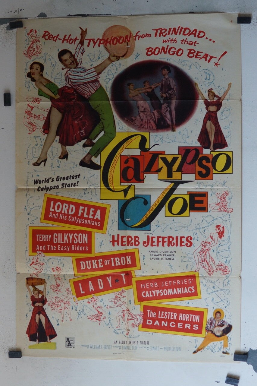 CALYPSO JOE (1957) ORIGINAL MOVIE POSTER 70x100 KAREN STEELE, MICHAEL DANTE