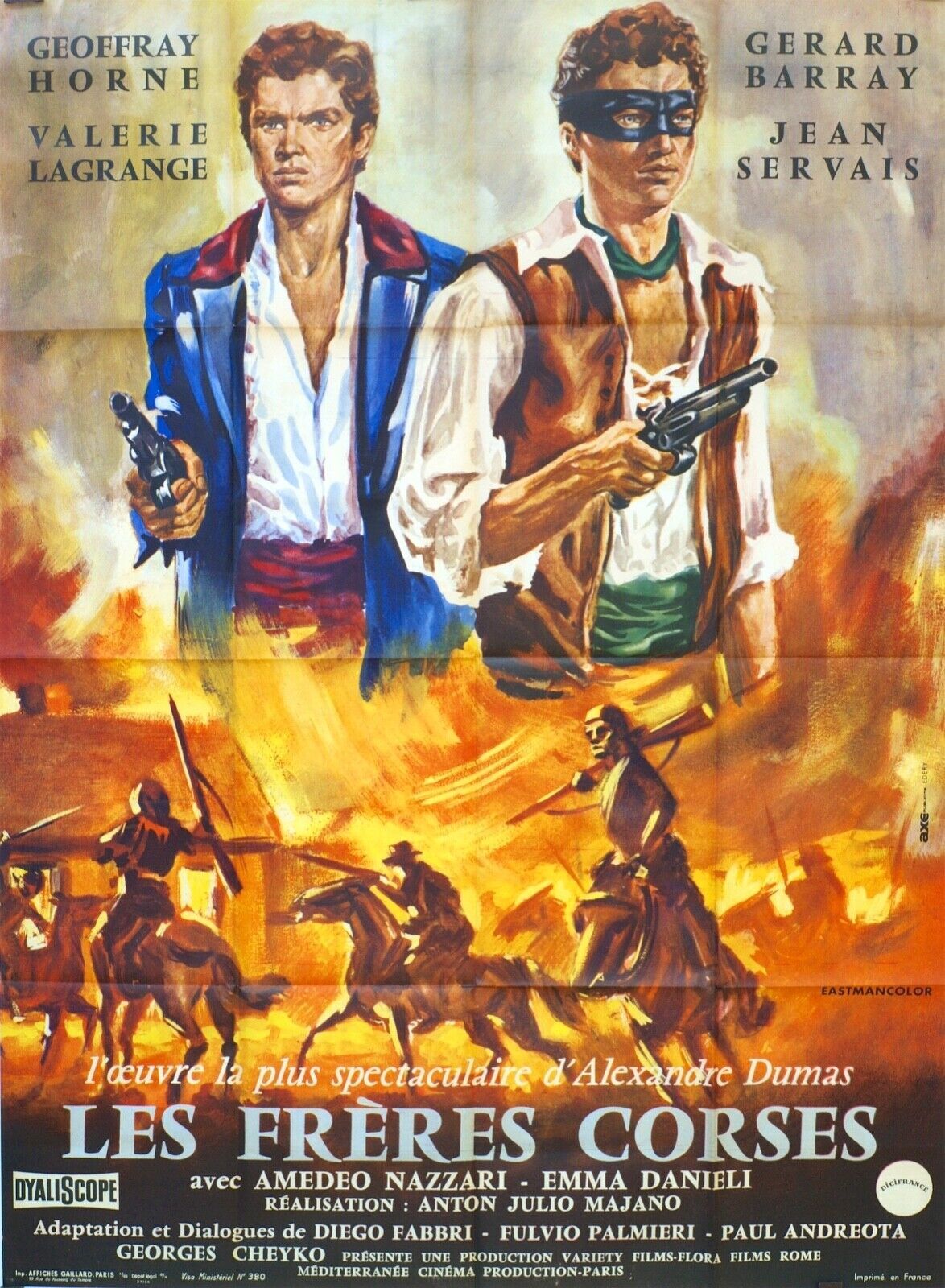 LES FRÈRES CORSES MOVIE POSTER ORIGINAL (120X160) GEOFFRAY HORNE