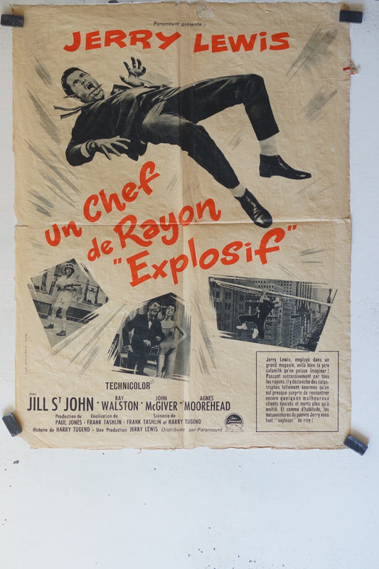 UN CHEF DE RAYON « EXPLOSIF »MOVIE POSTER ORIGINAL 60x80 Jerry Lewis 