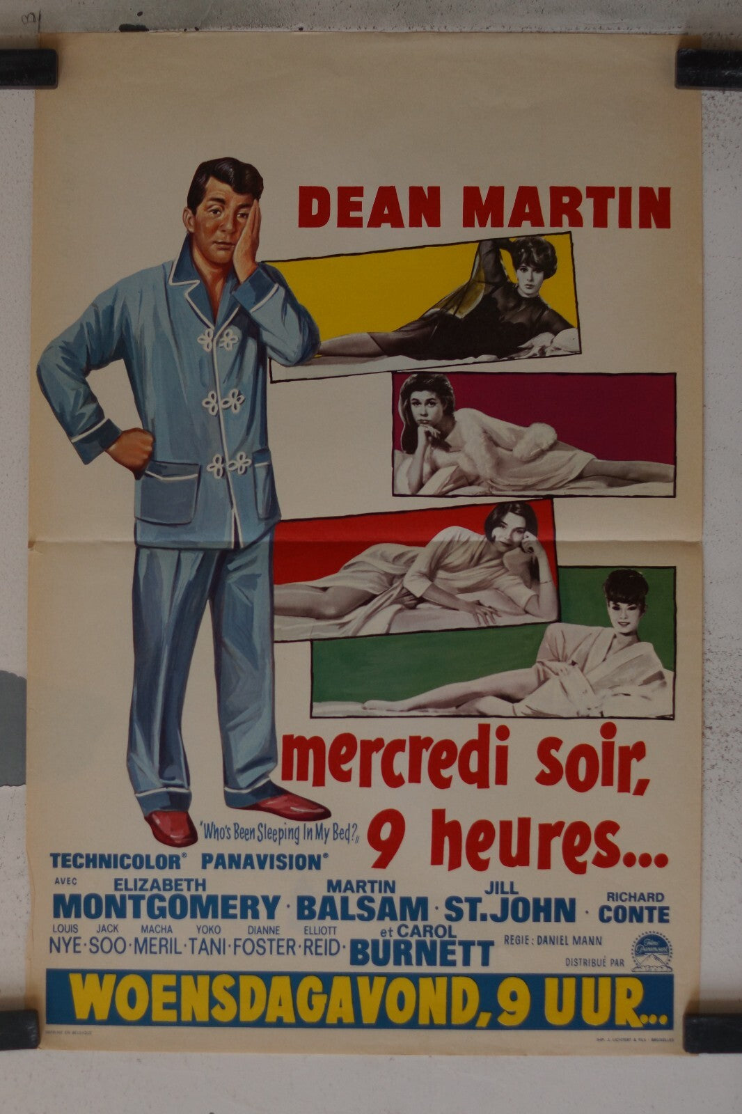 MERCREDI SOIR, 9 HEURES (POSTER BELGE ORIGINAL) 30x55, DEAN MARTIN
