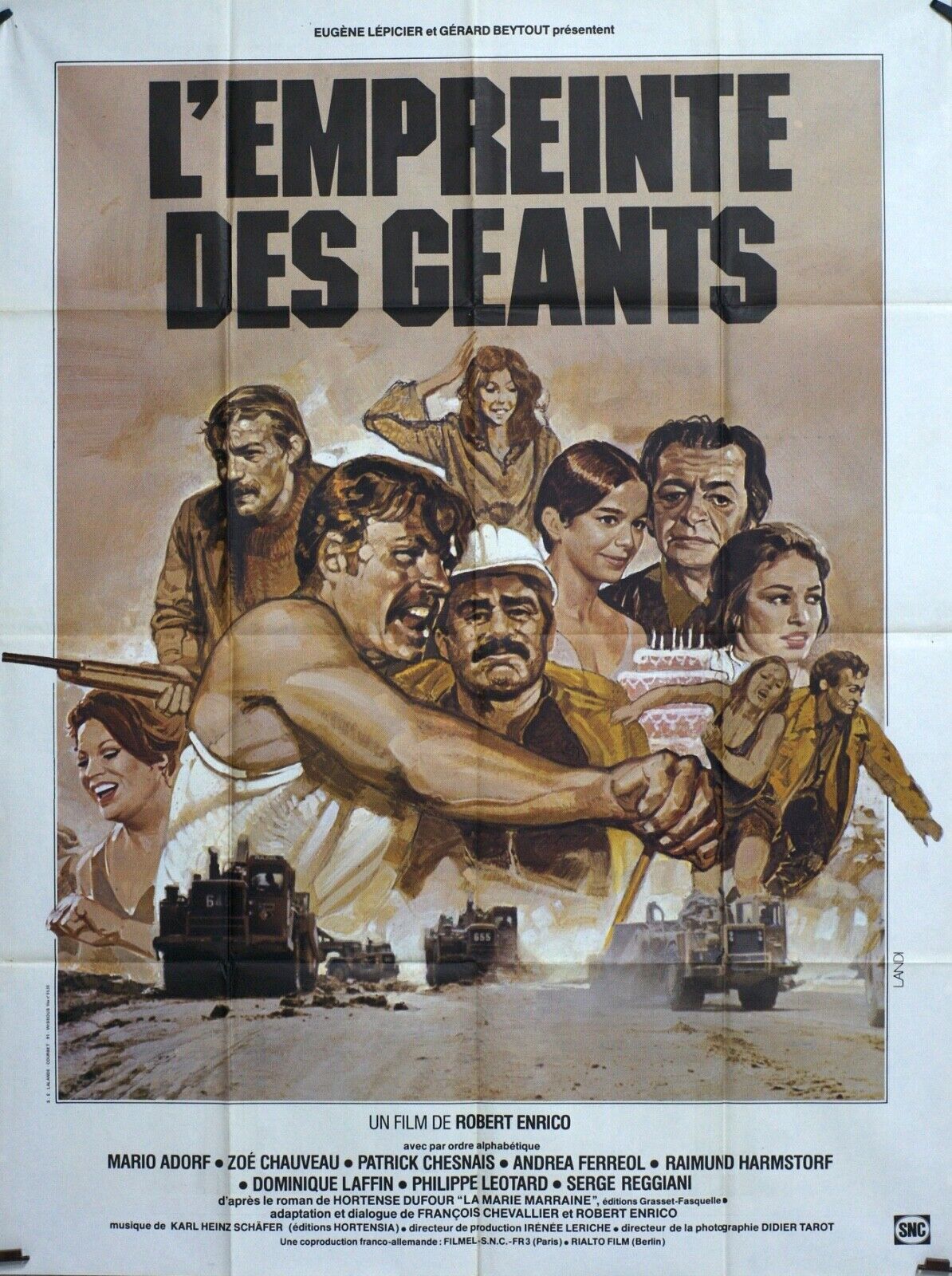 L’EMPREINTE DES GÉANTS MOVIE POSTER ORIGINAL 120x160 ROBERT ENRICO