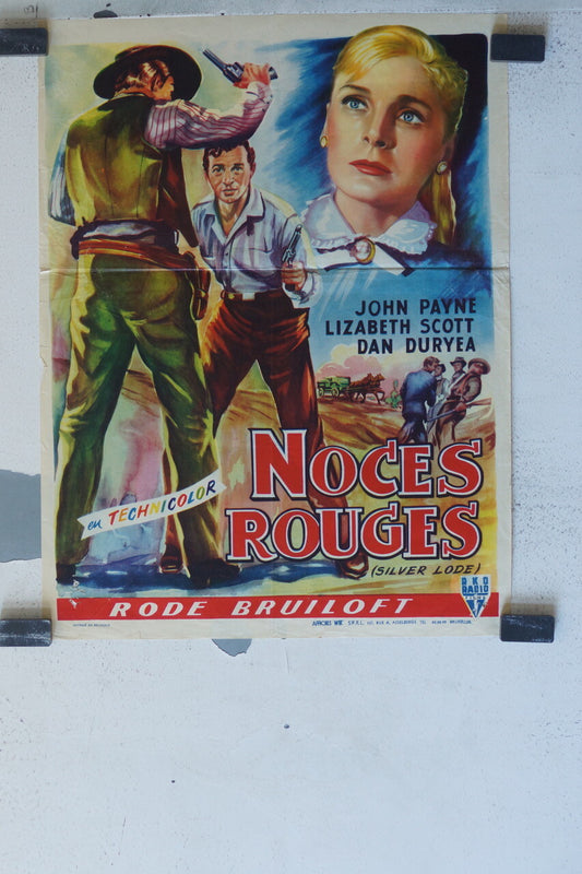 NOCES ROUGES MOVIE POSTER ORIGINAL 46x36 John Payne , Lizabeth Scott 