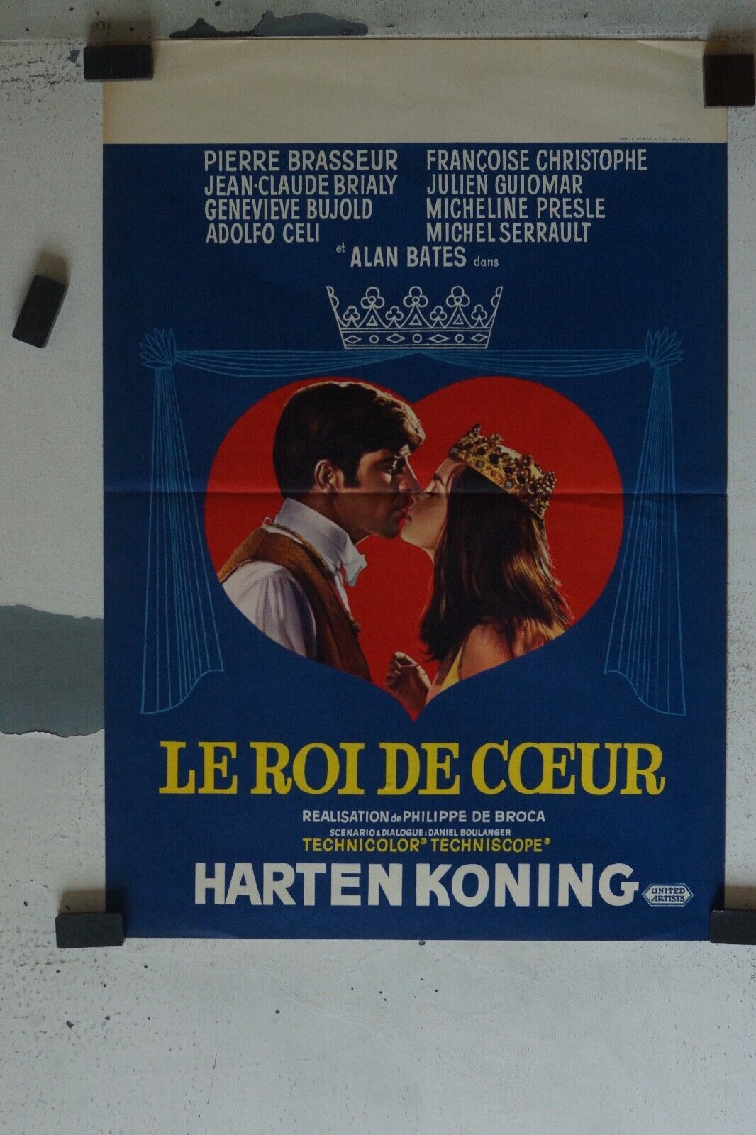 LE ROI DE CŒUR ORIGINAL MOVIE POSTER 55X37 PIERRE BASSEUR