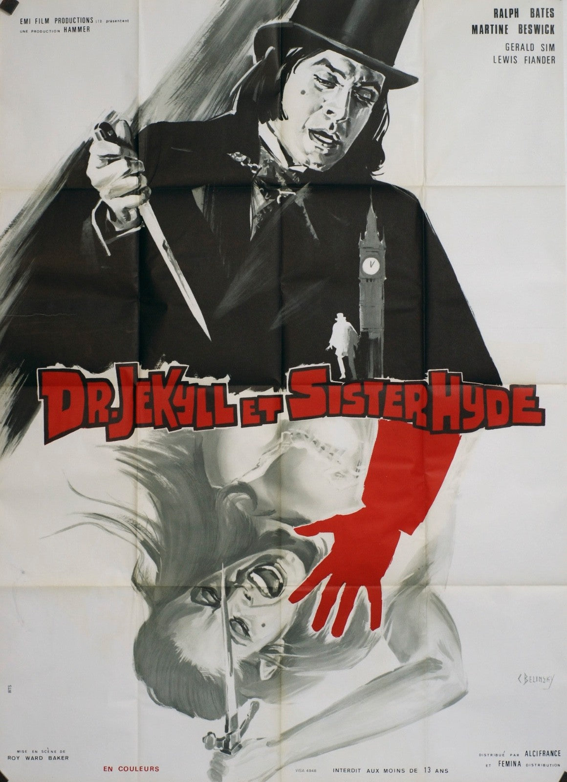 DR. JEKYLL & SISTER HYDE RALPH BATES movie poster ORIGINAL 120x160