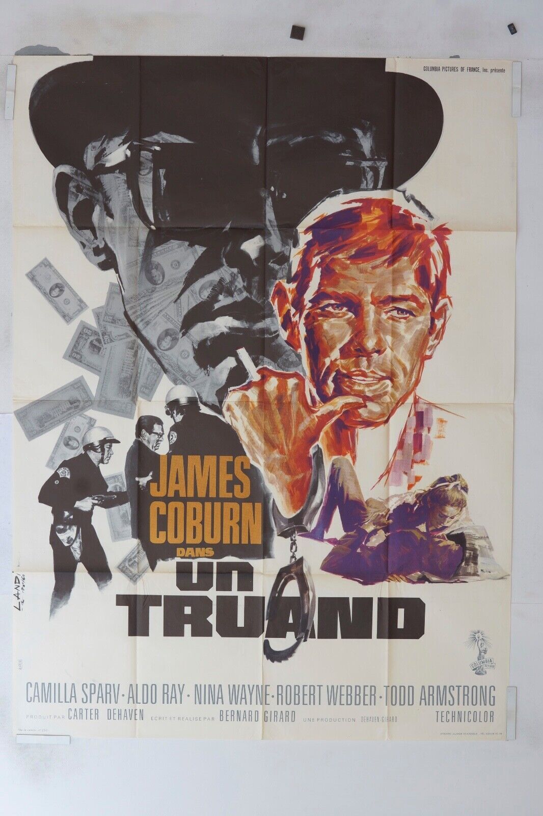 UN TRUAND ! ORIGINAL MOVIE POSTER 120x160  JAMES COBURN