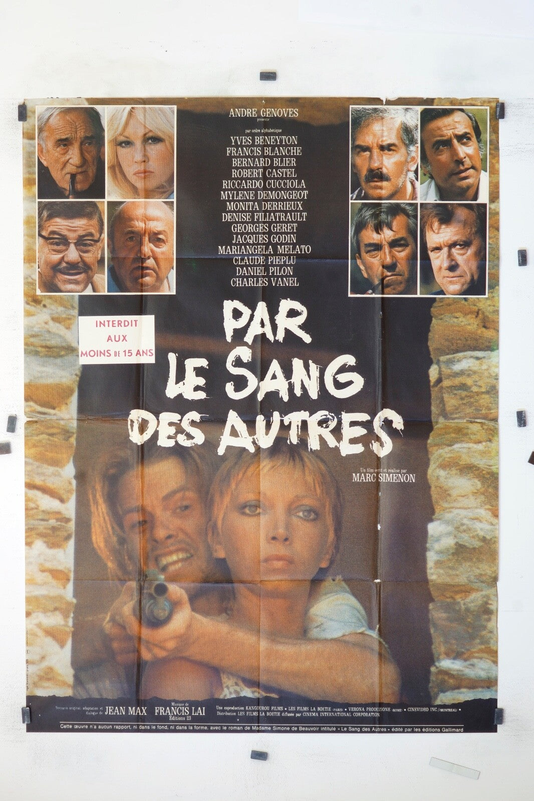 PAR LE SANG DES AUTRES YVES BENEYTON ORIGINAL MOVIE POSTER 120x160