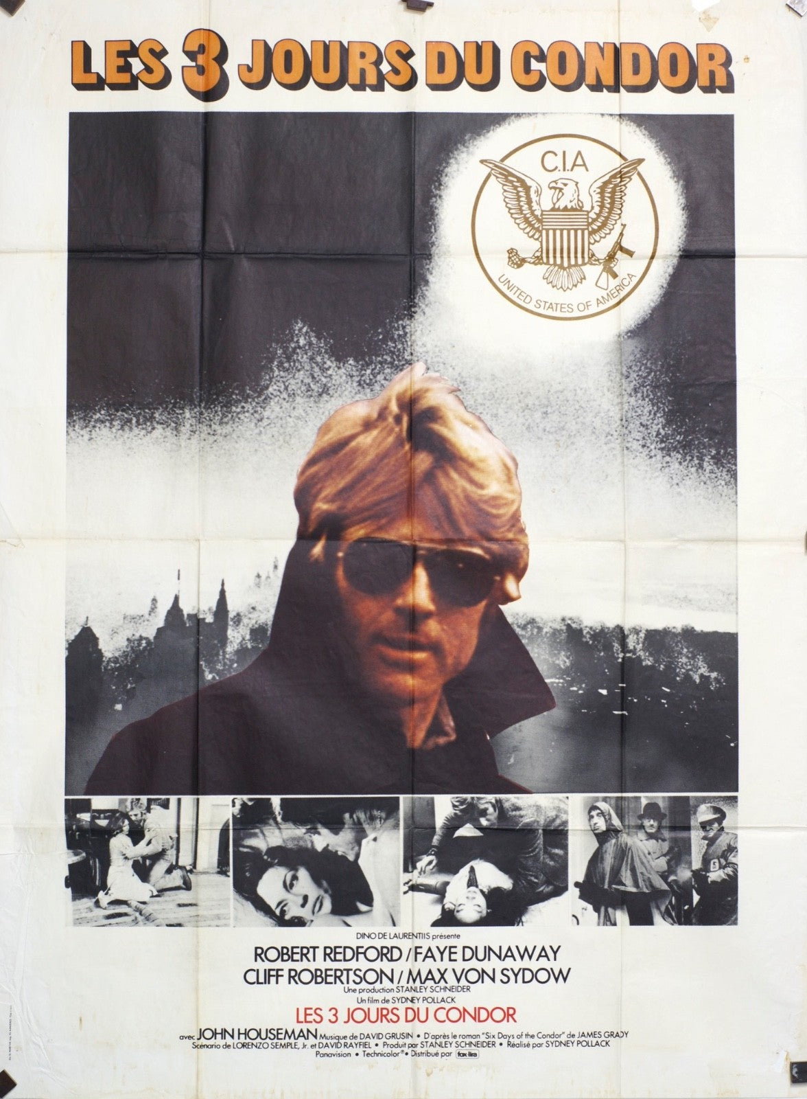 LES 3 JOURS DU CONDOR ROBERT REDFORD MOVIE POSTER ORIGINAL 120x160