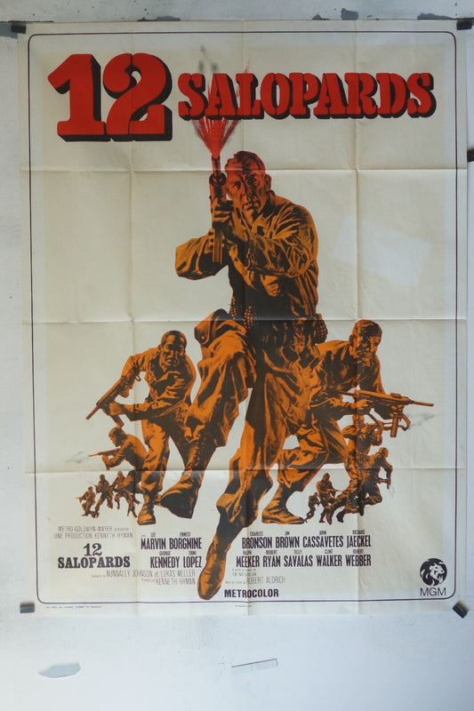 LES DOUZE SALOPARDS MOVIE POSTER ORIGINAL 120x160 LEE MARVIN