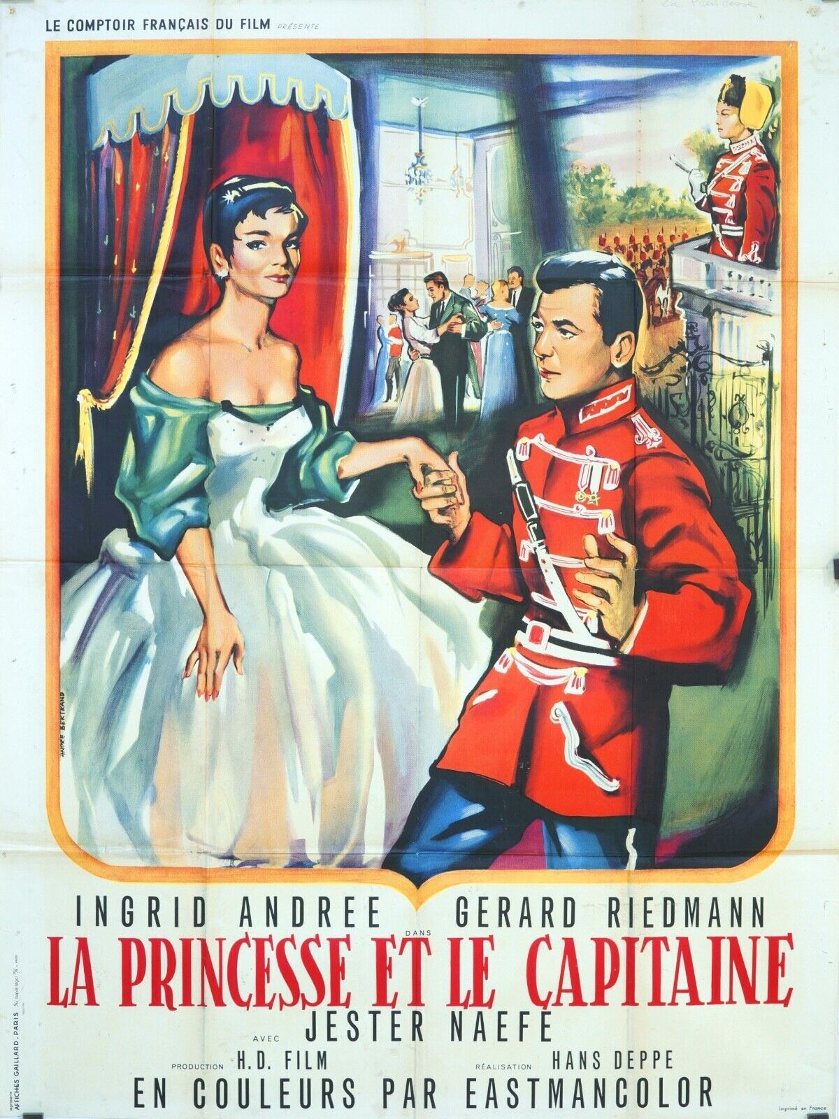 LA PRINCESSE ET LE CAPITAINE MOVIE POSTER ORIGINAL 120x160 INGRID ANDRÉE