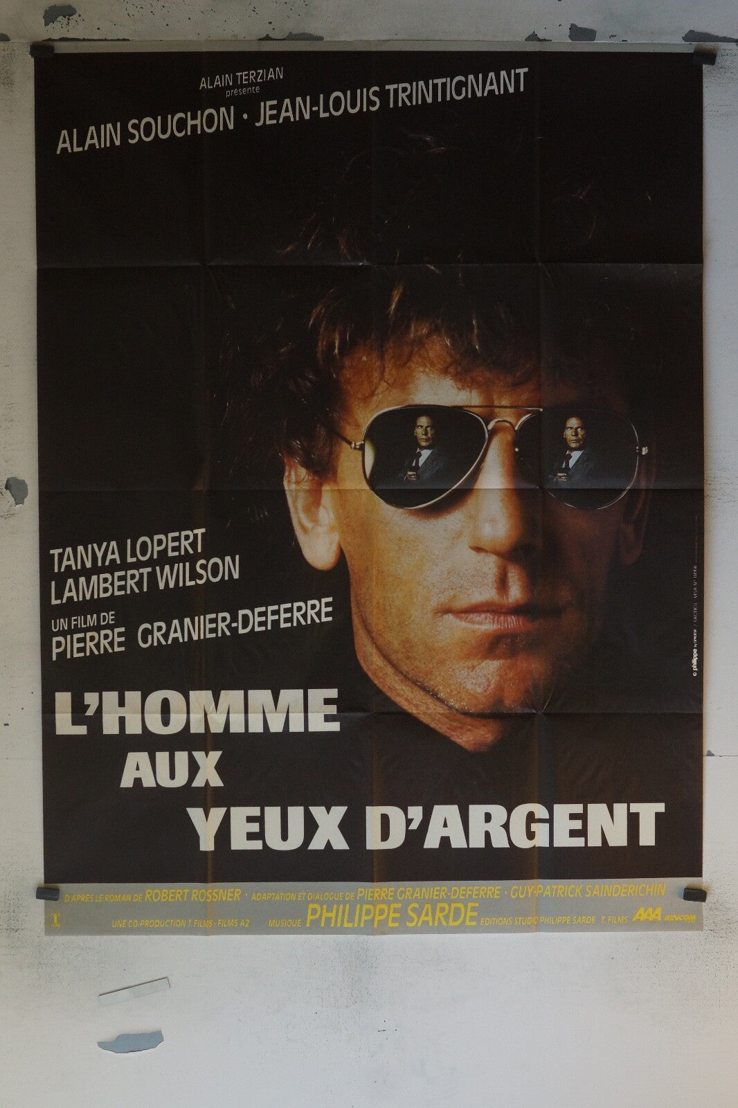 L‘HOMME AUX YEUX D’ARGENT MOVIE POSTER ORIGINAL 120x160 ALAIN SOUCHON