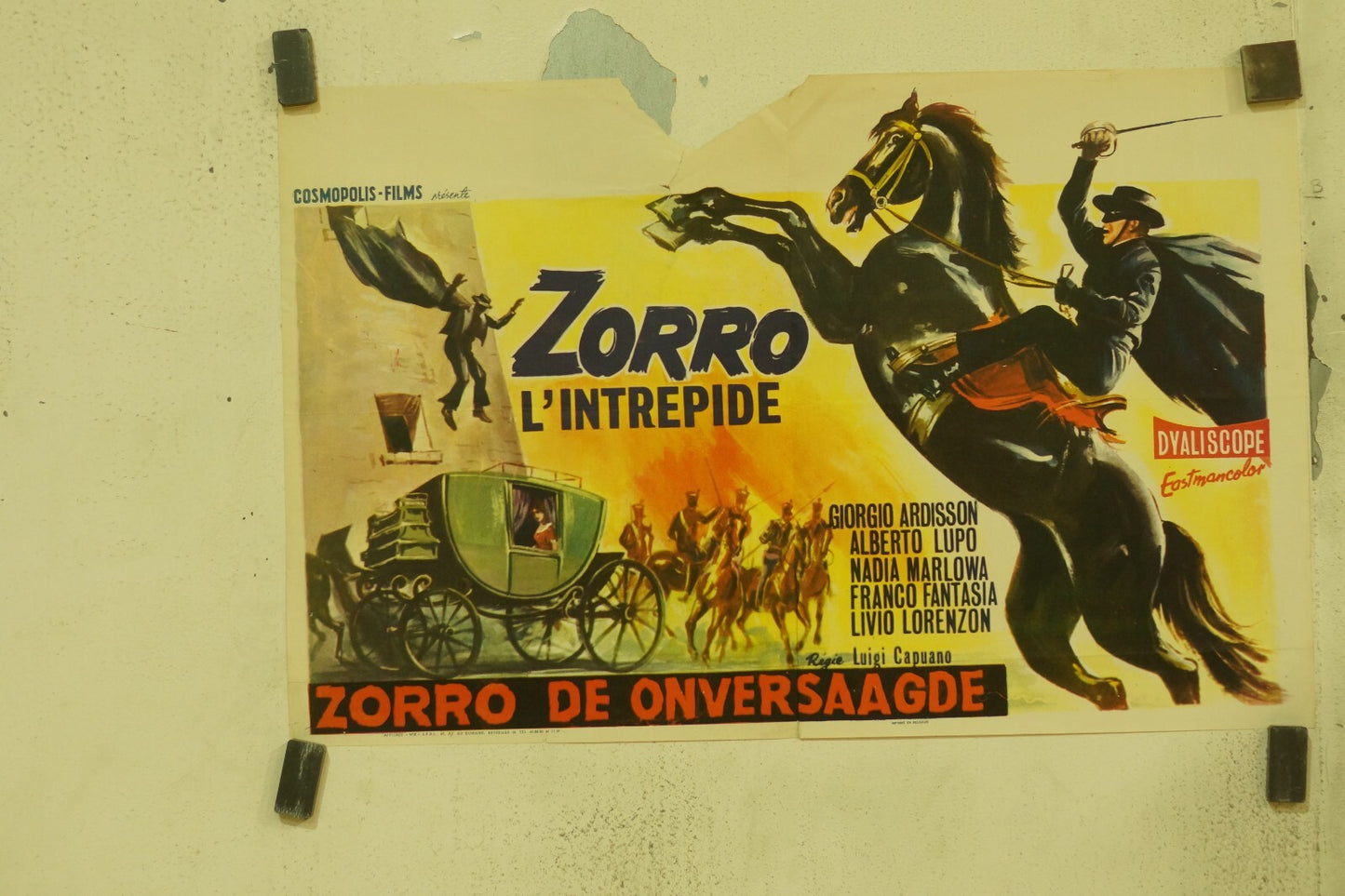 ZORRO, L’INTRÉPIDE, MOVIE POSTER BELGE ORIGINAL MOVIE POSTER 36x55