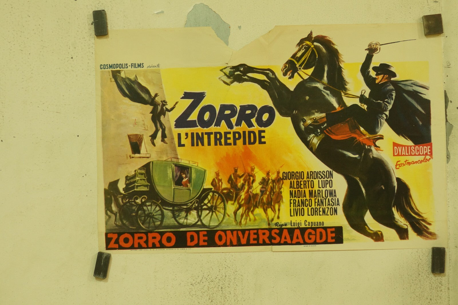 ZORRO, L’INTRÉPIDE, MOVIE POSTER BELGE ORIGINAL MOVIE POSTER 36x55
