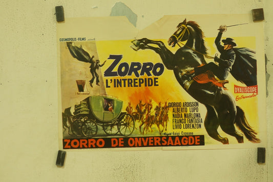 ZORRO, L’INTRÉPIDE, MOVIE POSTER BELGE ORIGINAL MOVIE POSTER 36x55