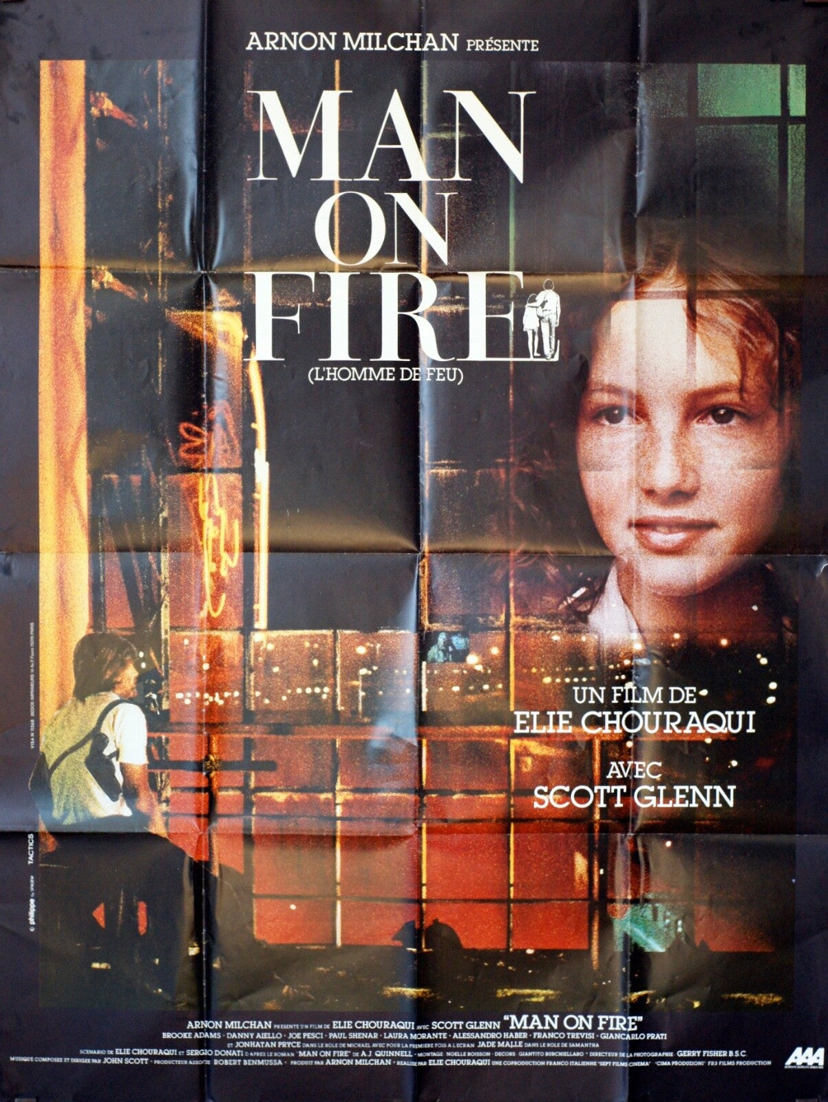 MAN ON FIRE MOVIE POSTER ORIGINAL 120x160 ELIE CHOURAQUI