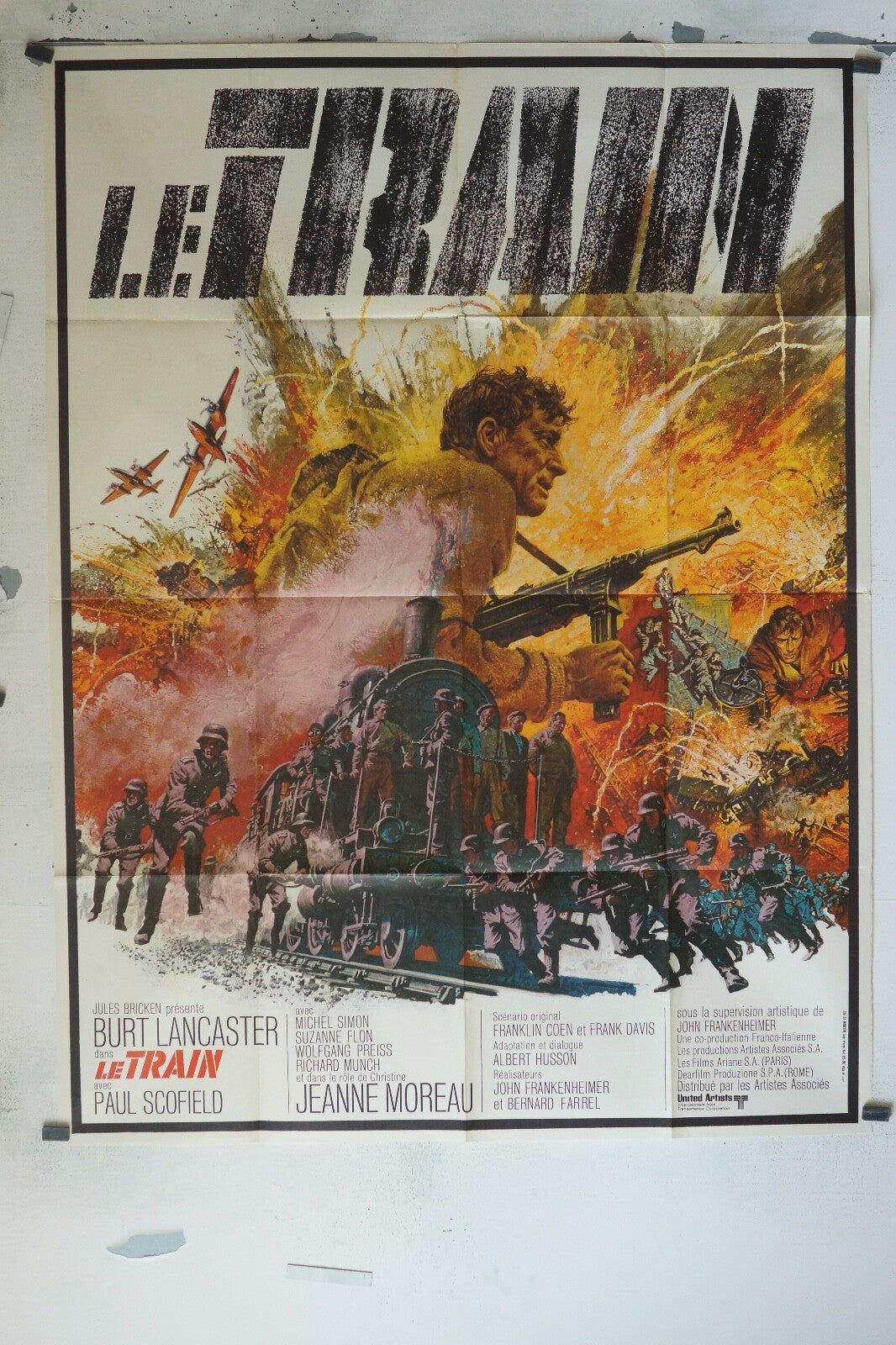LE TRAIN MOVIE POSTER ORIGINAL 120x160 BURT LANCASTER
