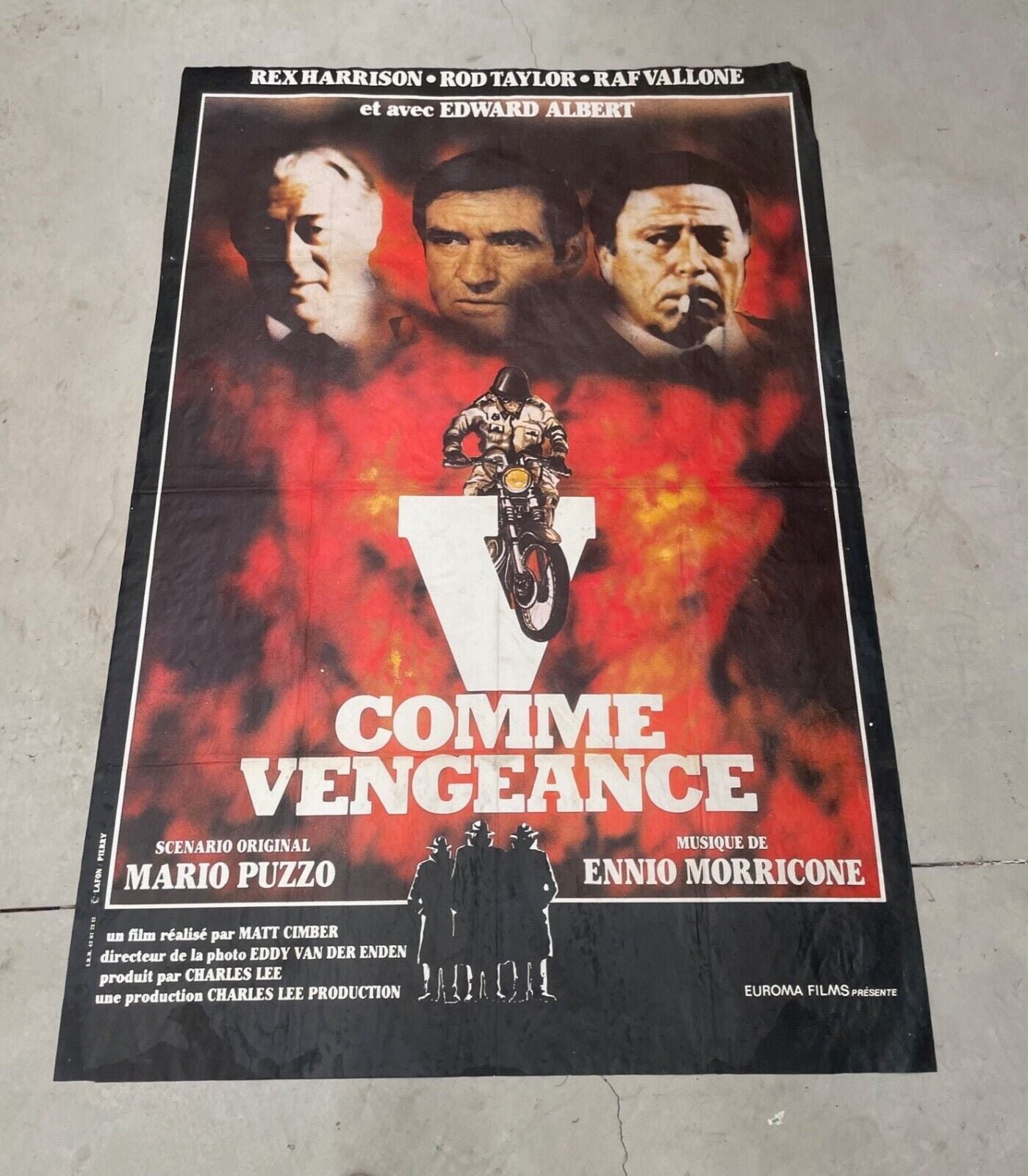 V COMME VENGEANCE POSTER ORIGINAL 120x160 MARIO PUZZO