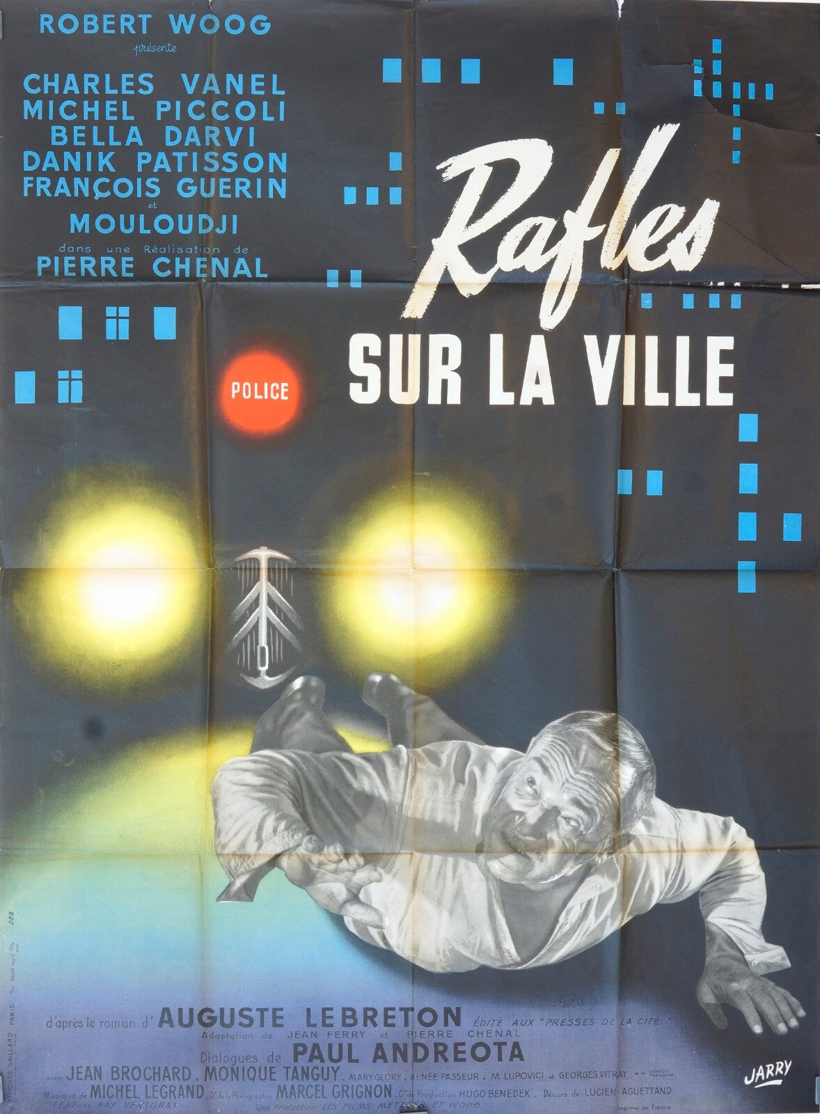 RAFLES SUR LA VILLE MOVIE POSTER ORIGINAL 120x160 ROBERT WOOG