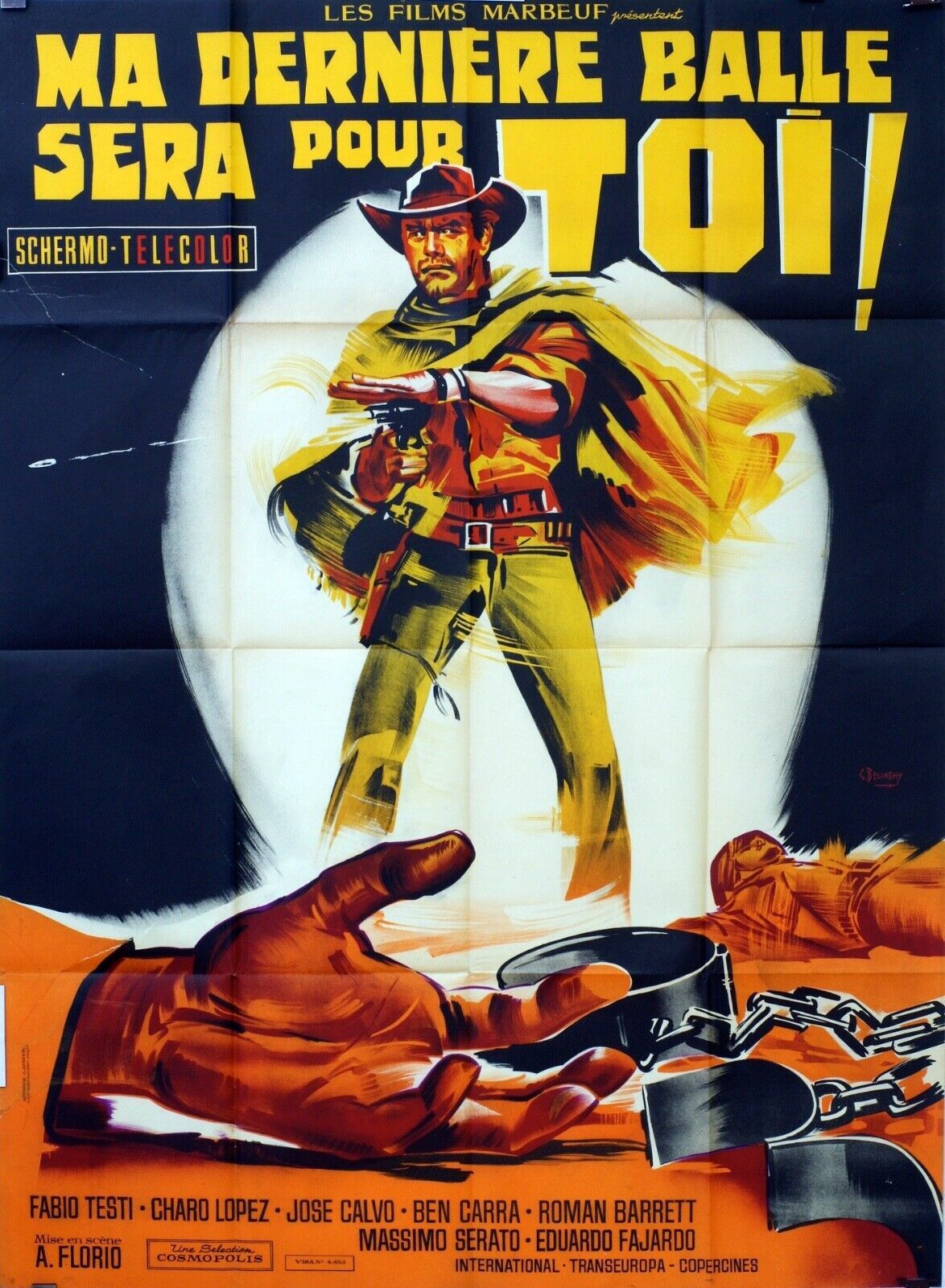 MA DERNIÈRE BALLE SERA POUR TOI MOVIE POSTER ORIGINAL 120x160 FABIO TESTI