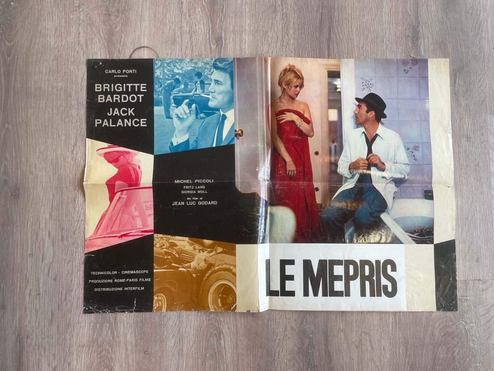 LE MÉPRIS, CONTEMPT, PHOTOS, BRIGITTE BARDOT, MOVIE POSTER ORIGINAL (50X70)