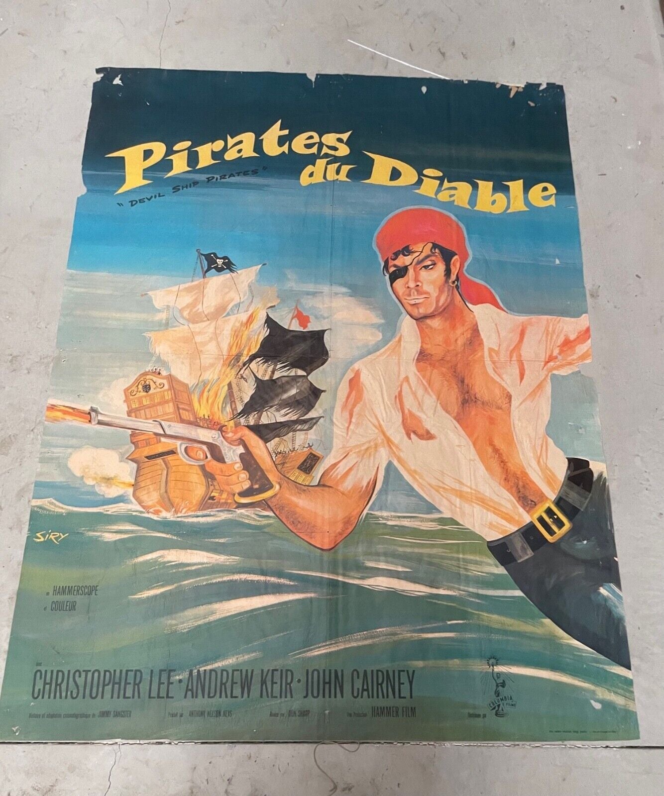 LES PIRATES DU DIABLE ORIGINAL 120x160 CHRISTOPHER LEE