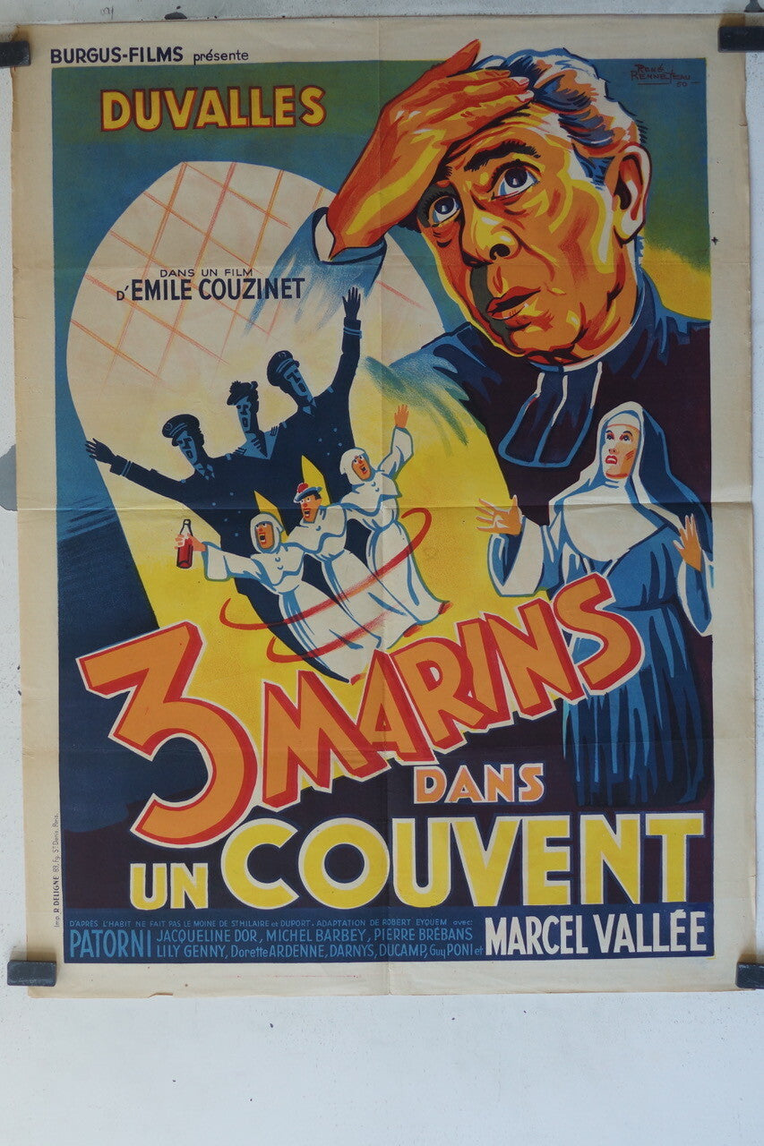 3 MARINS DANS UN COUVENT MOVIE POSTER ORIGINAL (60X80) Fréderic Duvallès