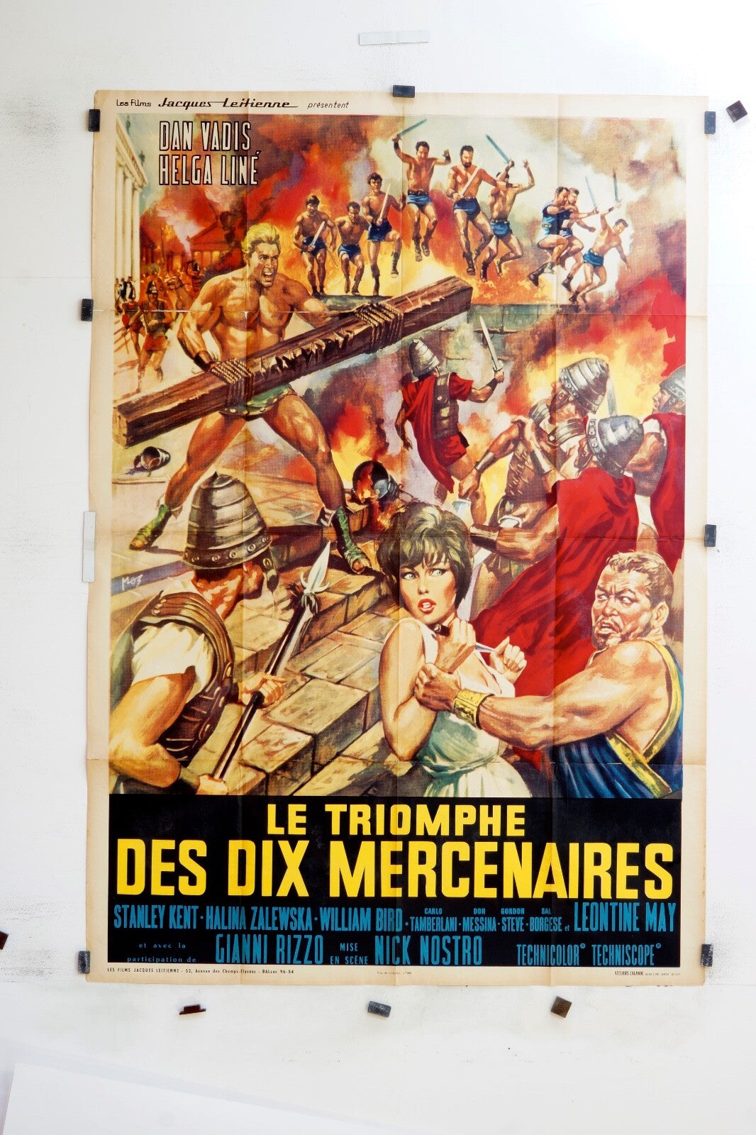 LE TRIOMPHE DES DIX MERCENAIRES STANLEY KENT MOVIE POSTER ORIGINAL 120x160