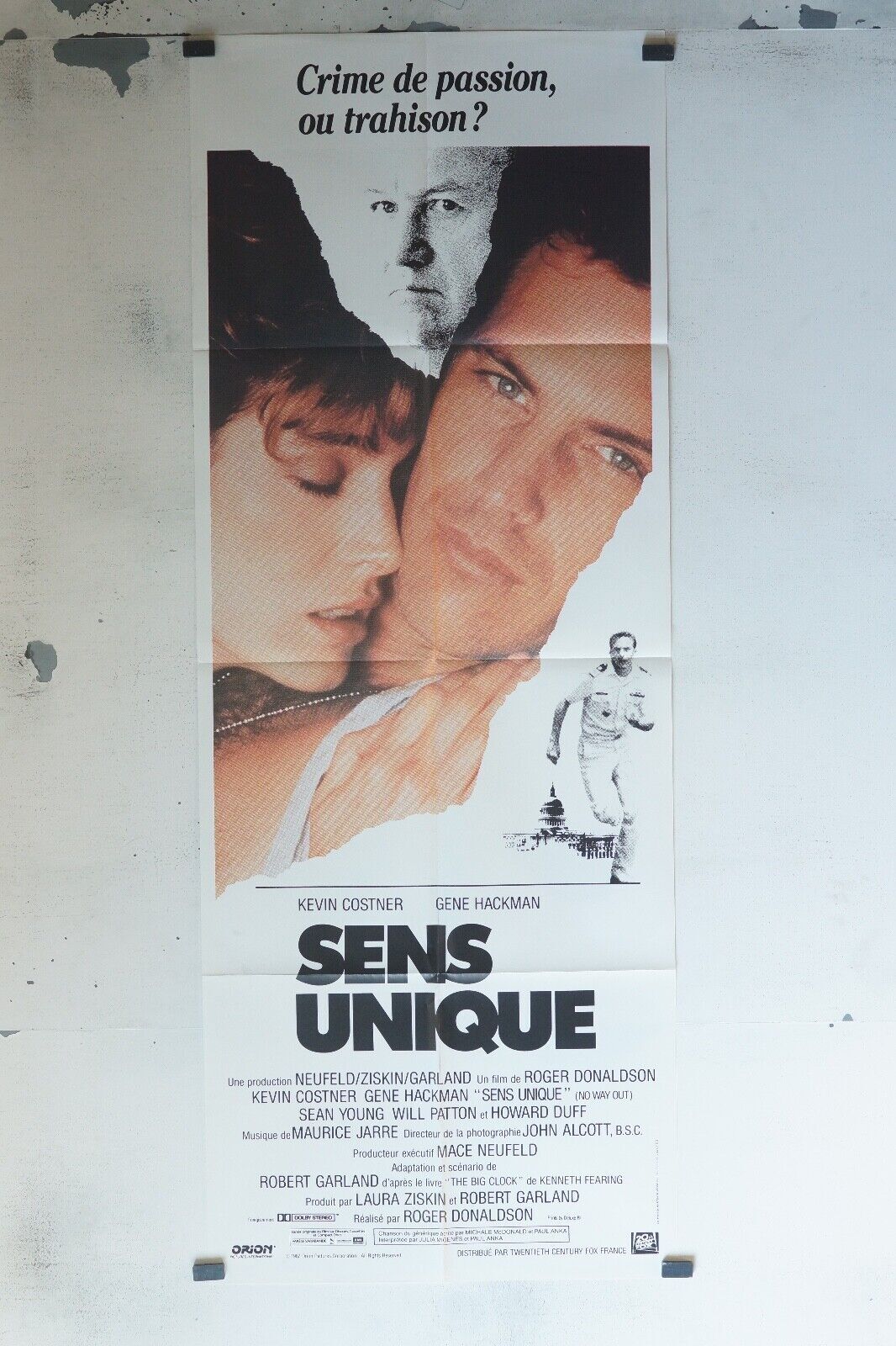 SENS UNIQUE MOVIE POSTER ORIGINAL 60x160 KEVIN COSTNER