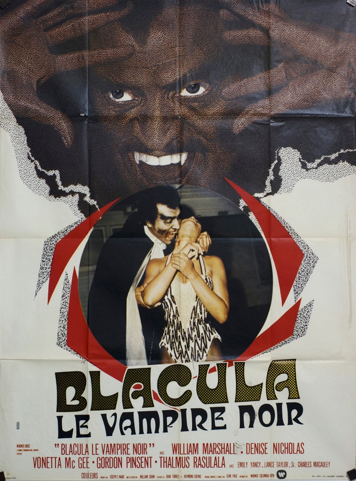 BLACULA LE VAMPIRE NOIR  WILLIAM MARSHALL movie poster ORIGINAL 120x160