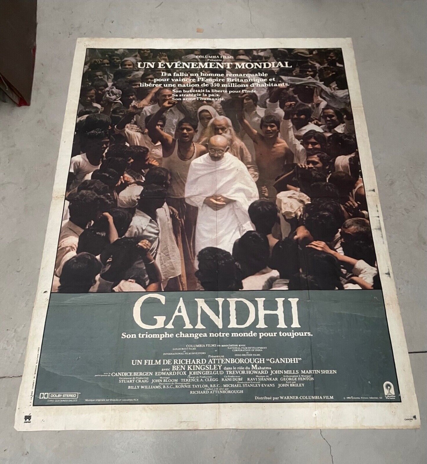 GHANDI MOVIE POSTER ORIGINAL 120x160 RICHARD ATTENBOROUGH