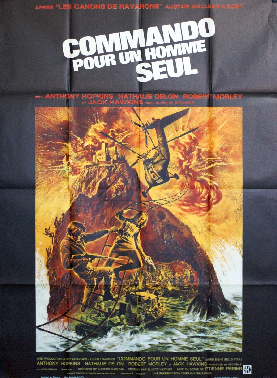 COMMANDO POUR UN SEUL HOMME MOVIE POSTER ORIGINAL (120x160) ANTHONY HOPKINS