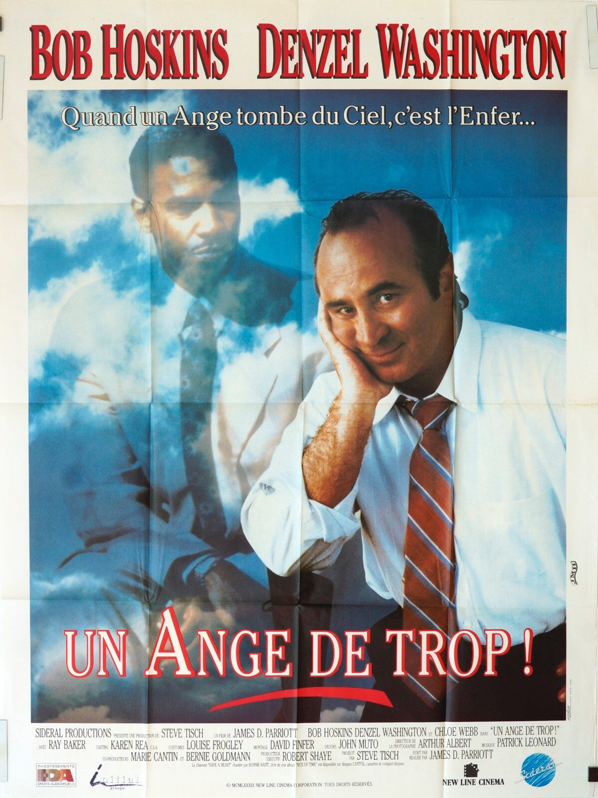 UN ANGE DE TROP MOVIE POSTER ORIGINAL 120x160 BOB HOSKIN/DENZEL WASHINGTON