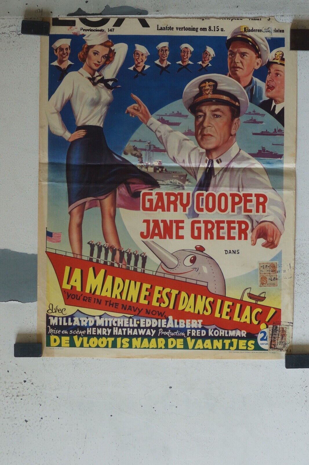 LA MARINE EST DANS LE LAC MOVIE POSTER ORIGINAL (55X37) GARY COOPER