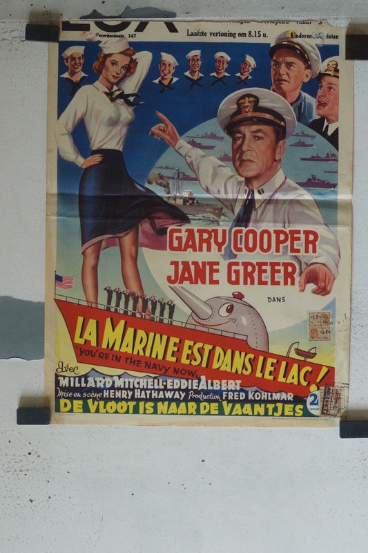 LA MARINE EST DANS LE LAC MOVIE POSTER ORIGINAL (55X37) GARY COOPER