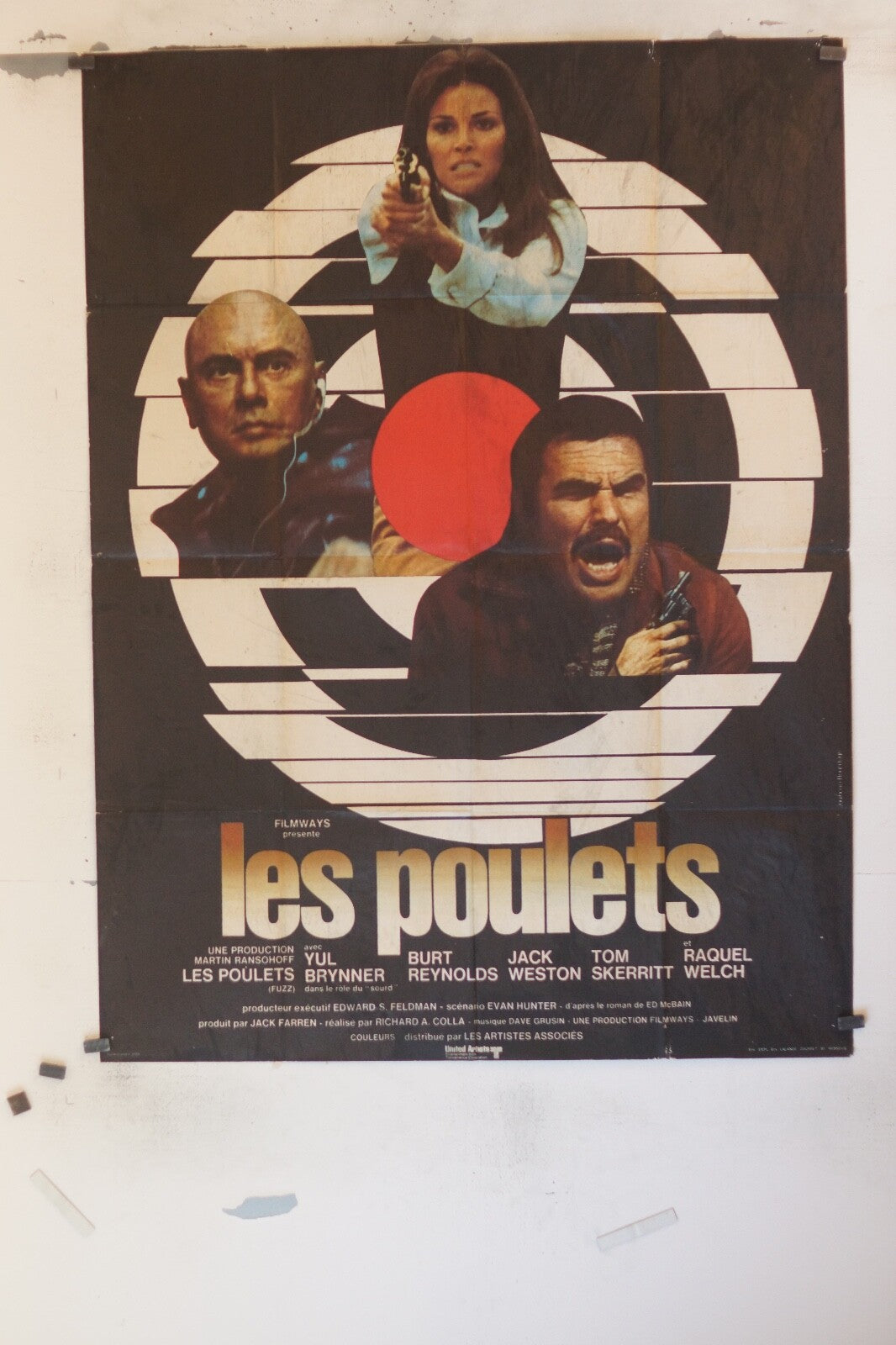 LES POULETS POSTER ORIGINAL120x160 YUL BRYNNER – BURT REYNOLDS
