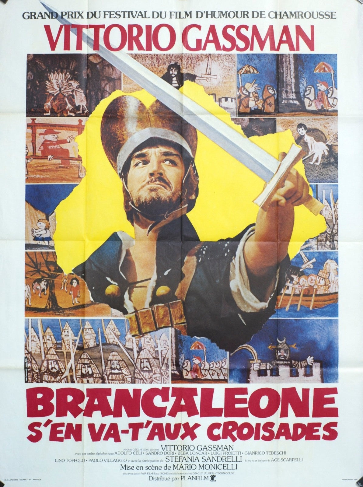 BRANCA LEONE S’EN VA T’AUX CROISADES VITTORIO MOVIE POSTER ORIGINAL 120x160