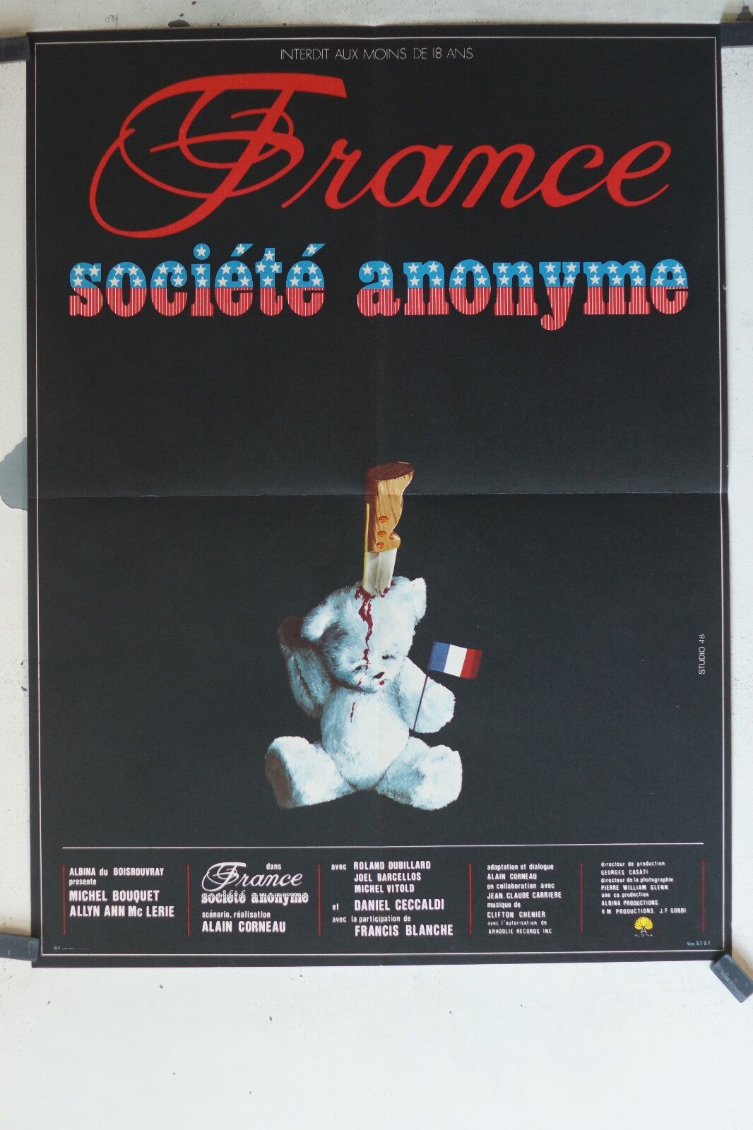 FRANCE SOCIETE ANONYME MOVIE POSTER ORIGINAL (60X80) Michel Bouquet , Allyn Ann 