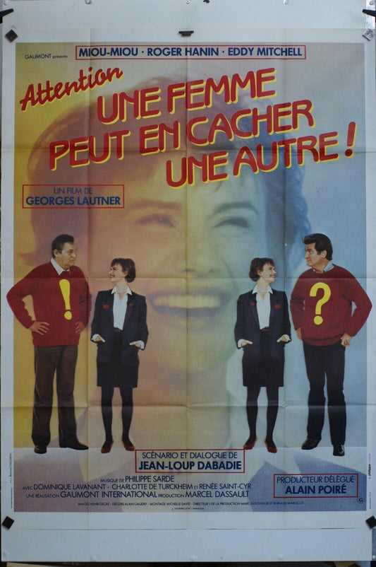 ATTENTION UNE FEMME PEUT EN CACHER ORIGINAL MOVIE POSTER 120x160 MIOU-MIOU