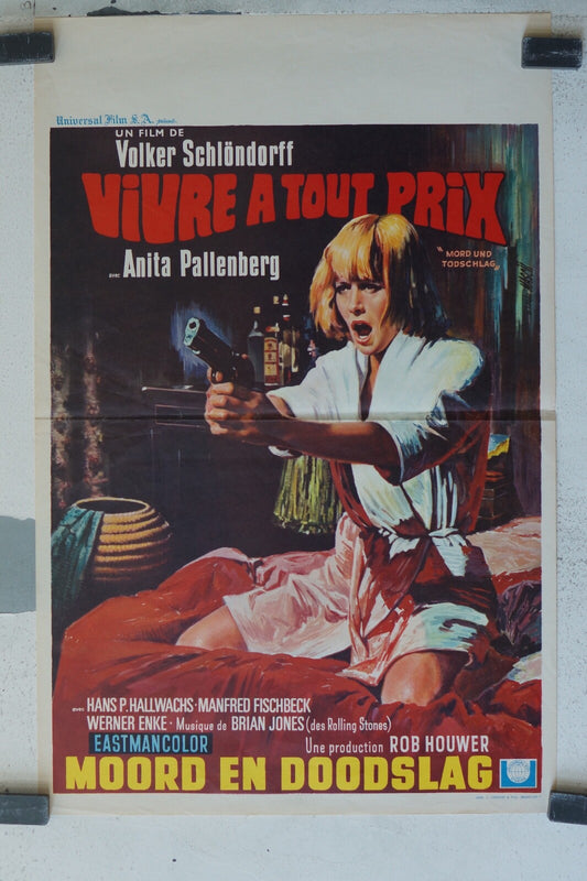 VIVRE A TOUT PRIX (BELGE), 1967 POSTER ORIGINAL 35X 54 ANITA PALLENBERG