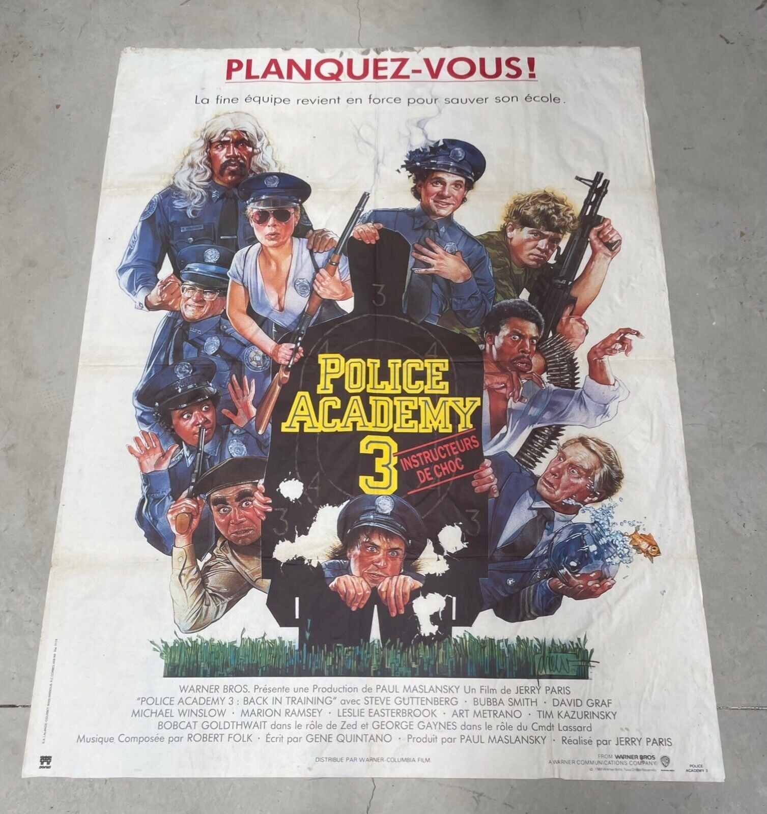 POLICE ACADEMY 3 MOVIE POSTER ORIGINAL 120x160 STEVE GUTTENBERG
